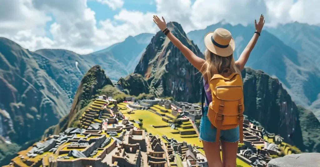 Panoramic view of the Sacred Valley with lush green fields and majestic mountains